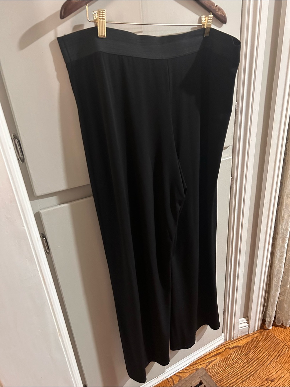 Black Wide Leg -Palazzo Pull-On Pants